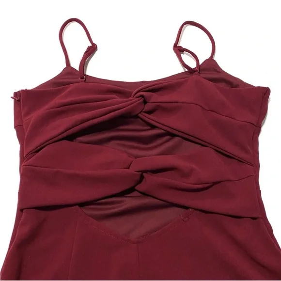 LULUS All My Loving Wine Red Knotted Mermaid Maxi Dress Large - Picture 6 of 13